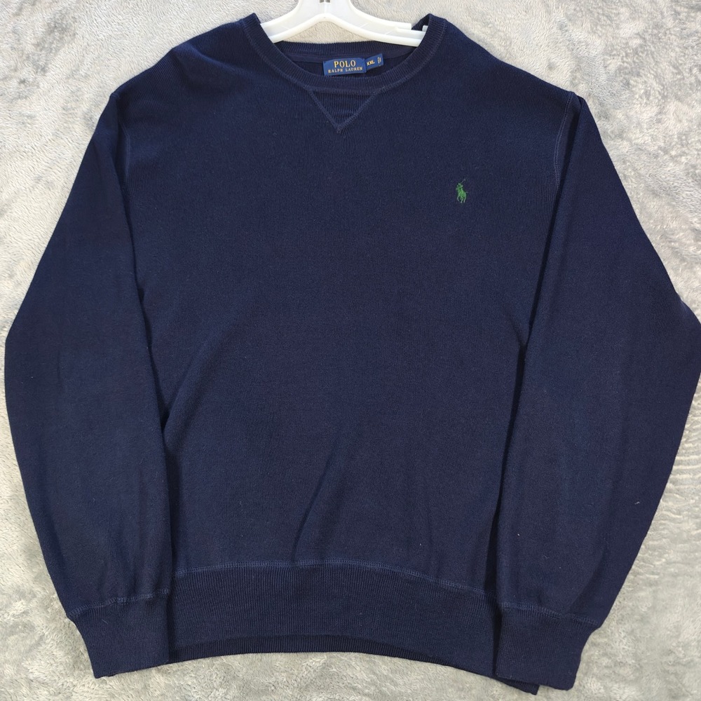 Polo Ralph Lauren Sweater Mens XXL Navy Blue Long Sleeve Crewneck Pony Logo